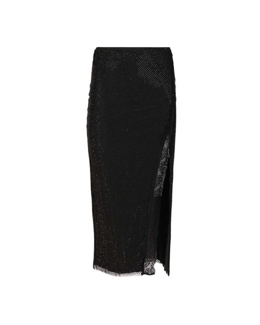 Self-Portrait Black Midi Skirts