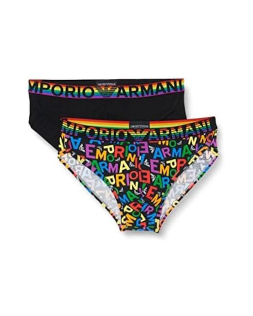 Set slip in cotone stretch con logo di Emporio Armani in Multicolor da Uomo