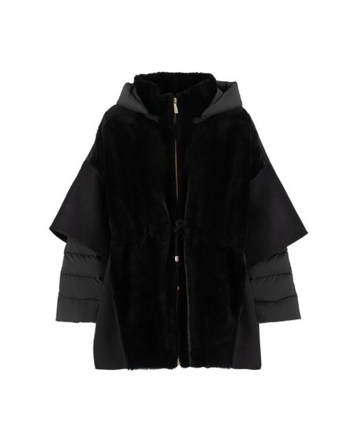Moorer Sheepskin Collar Jacket in het Black