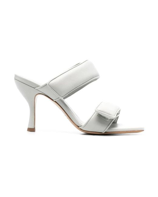 Gia Borghini White Heeled Mules