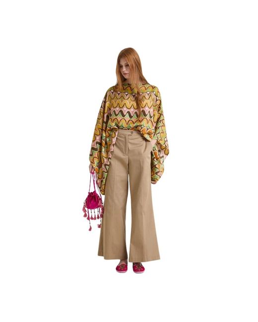 Wide Trousers Maliparmi de color Natural