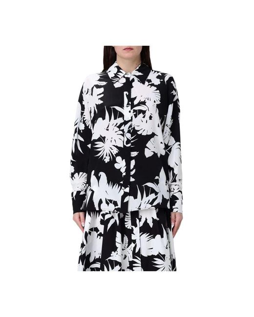 Max Mara Black Elegante Schwarze Button-Up Bluse