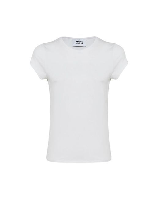 Alpha Studio White T-Shirts