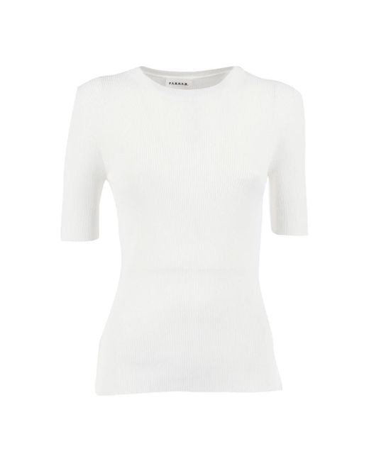 P.A.R.O.S.H. White Round-Neck Knitwear