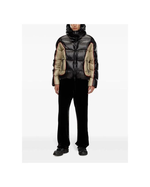 DIESEL Jassen ,Zwart ,Polyester Pufferjas Met Polyester Inzetstukken in het Black voor heren