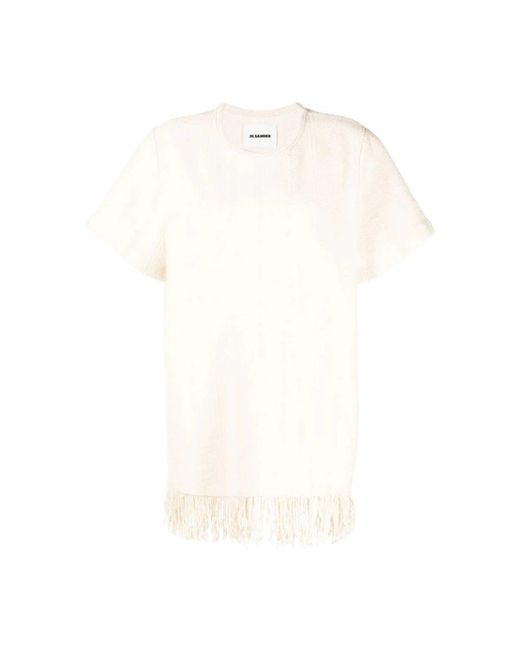 Round-Neck Knitwear di Jil Sander in White
