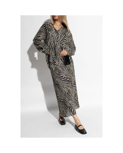 By Malene Birger Black Shirt mit tiermuster