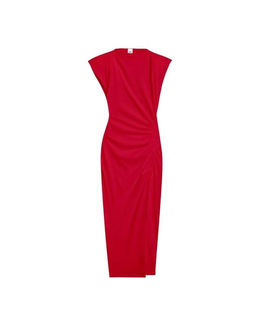 Isabel Marant Red Rotes Schultergepolstertes Kleid