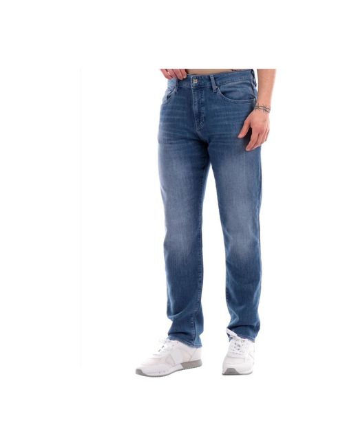 Indigo regular fit denim jeans di Armani Exchange in Blue da Uomo