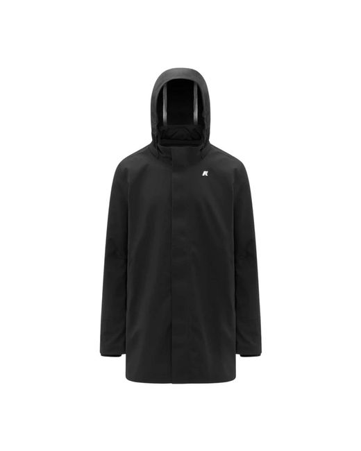 K-Way Zwarte Bonded Parka Met Capuchon in het Black voor heren