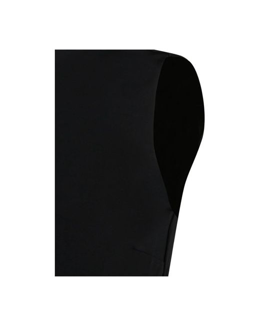 Calvin Klein Black Schwarzes maxi slim kleid mit offenem rücken