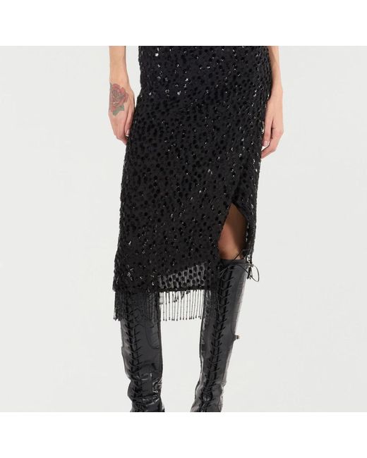 Roberto Cavalli Black Midi Skirts
