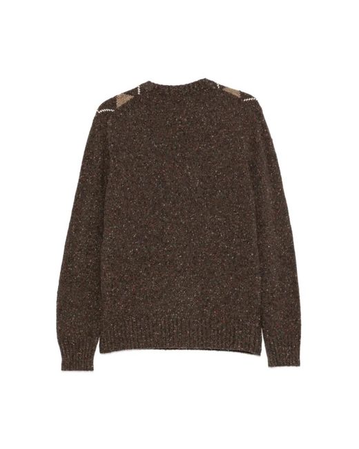 Kangra Brown Round-Neck Knitwear for men