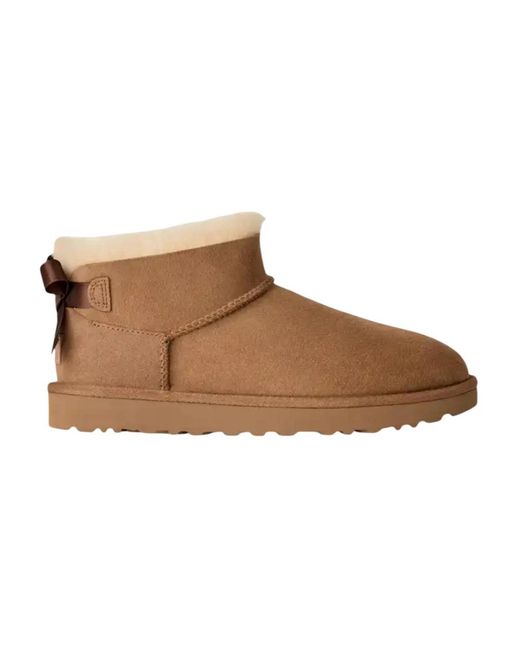 Ugg Brown Ultra Mini Bailey Bow