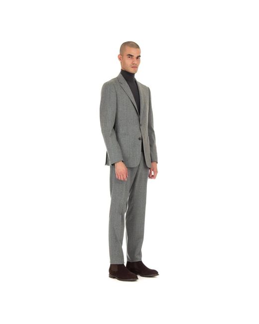 Zegna Gray Single Breasted Suits for men