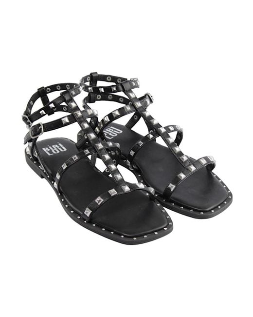 Bibi Lou Black Flat Sandals