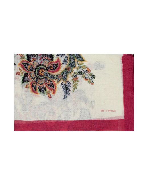Etro Pink Schal mit blumenmuster, weiches material