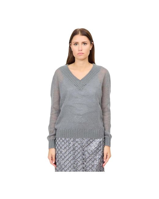 FEDERICA TOSI Gray V-Neck Knitwear