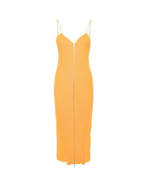 Jil Sander Yellow Knitted Dresses