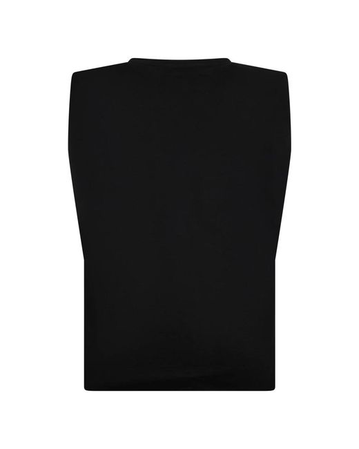 Moorer Black Sleeveless Tops