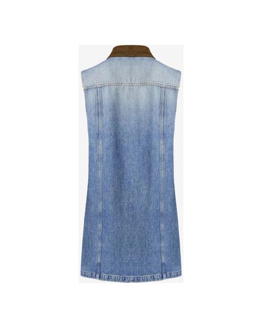 Versace Kleedjes ,Blauw ,Denim Denim A-Lijn Jurk in het Blue