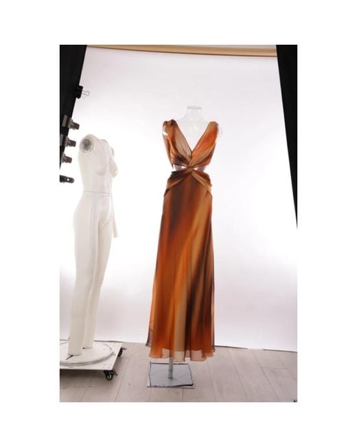 Alberta Ferretti Orange Maxi dresses