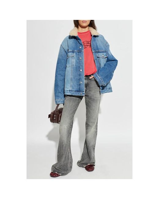 Acne Jeans ,Grijs ,Katoen Gothik Bootcut Broek in het Gray