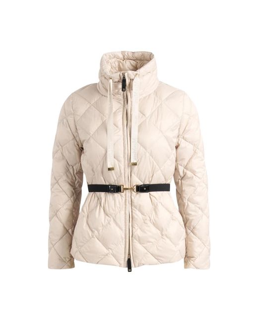 Max Mara Jassen ,Leer The Cube Soft B Padded Jacket in het Natural
