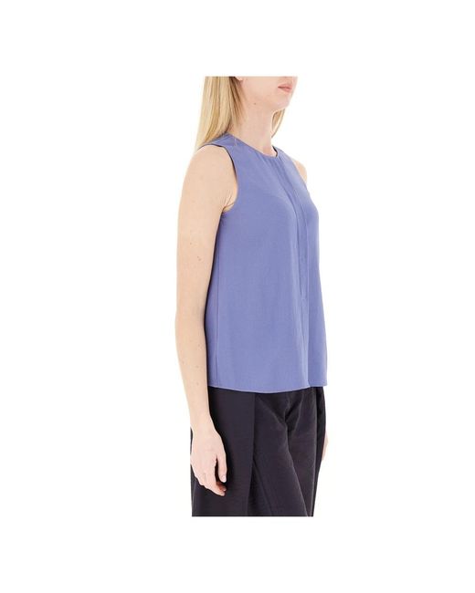 Emporio Armani Blue Sleeveless Tops