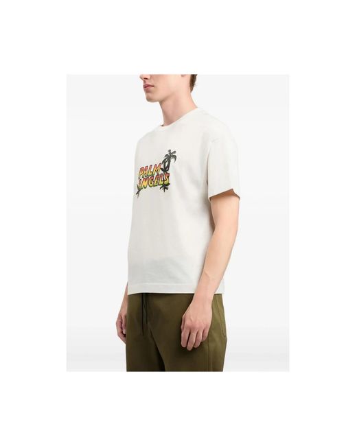 Palm Angels White T-Shirts for men