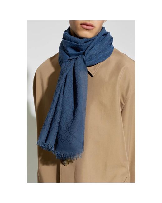 Ferragamo Schal Mit Monogramm in Blue für Herren