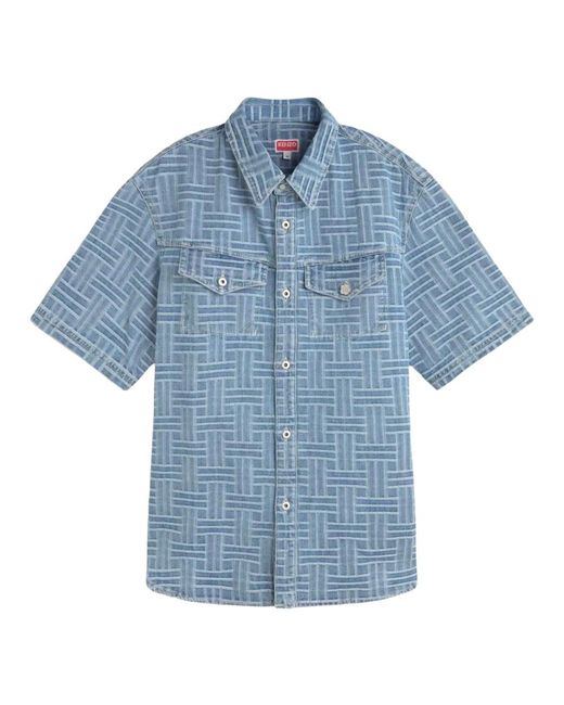 KENZO Blue Denim Shirts for men