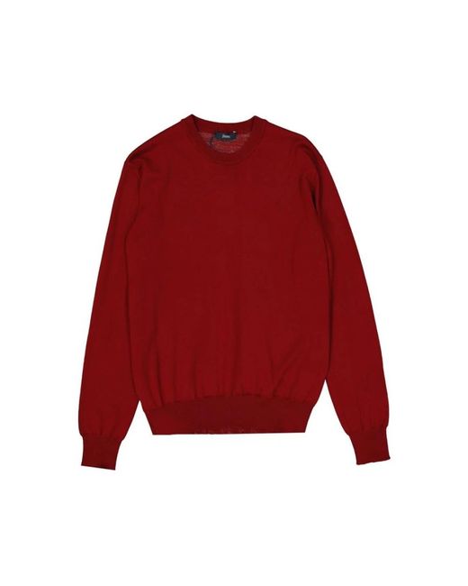 Herno Truien & Vesten ,Rood Sweatshirt Van Virgin Wool in het Red voor heren