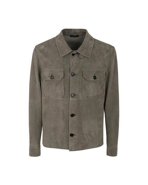 Tom Ford Green Leather Jackets for men