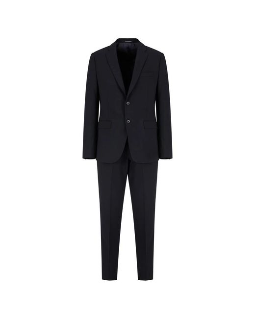 Emporio Armani Black Single Breasted Suits for men
