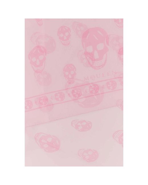 McQueen Pink Silk Scarves