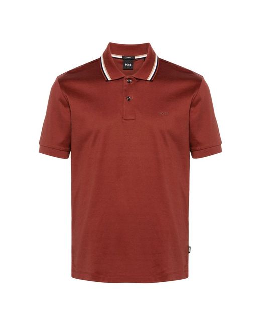 Boss Slim fit baumwoll polo shirt in Red für Herren