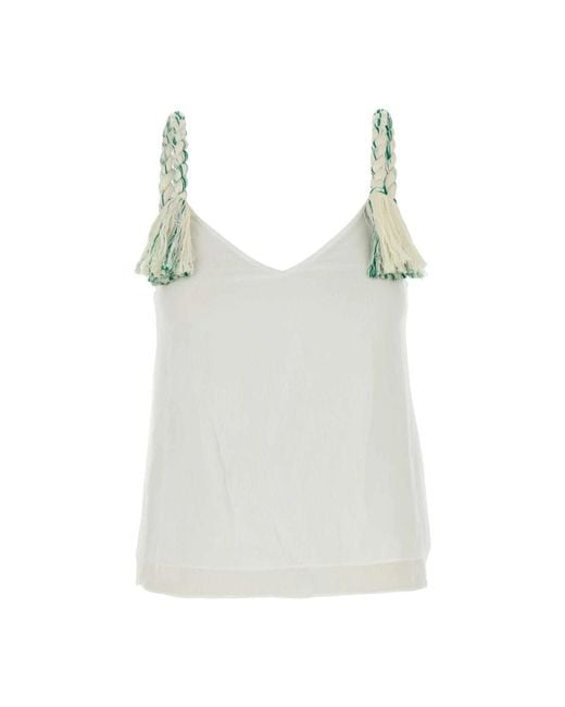 J.W. Anderson Elegante Witte Tulle Top in het Blue