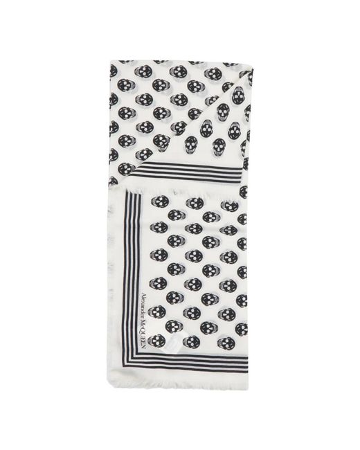 McQueen White Winter Scarves