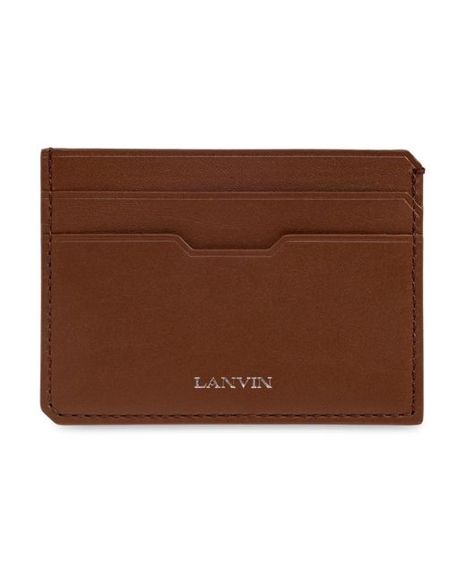 Lanvin Accessoires ,Bruin ,Katoen Compagnon Leren Kaarthouder in het Brown voor heren