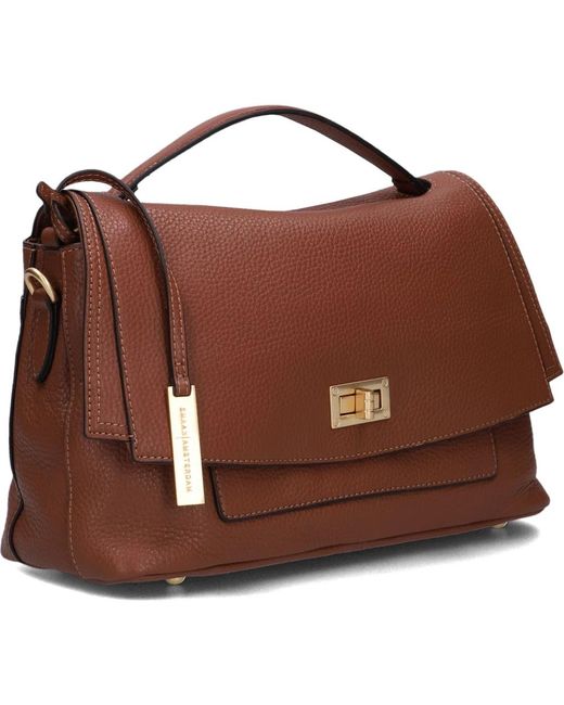 Smaak Amsterdam Brown Leder Schultertasche Ida Kamel