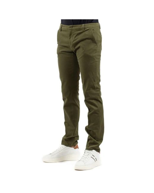Dondup Green Slim-Fit Trousers for men