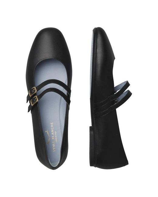 Voile Blanche Black Ballerina Shoes