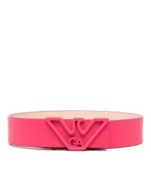 Cinturón mujer fucsia con hebilla logo águila Emporio Armani de color Pink