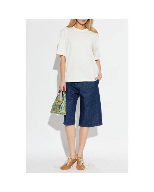 AMI Tops ,Katoen T-Shirt Met Logo in het White