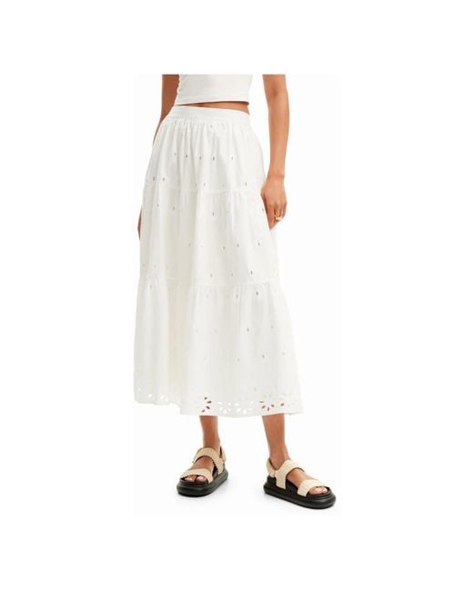 Desigual White Midi Skirts