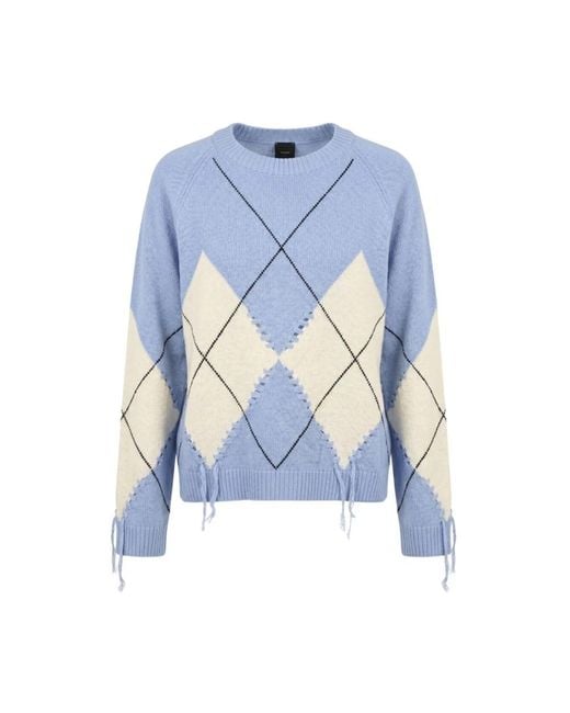 Pinko Blue Round-Neck Knitwear