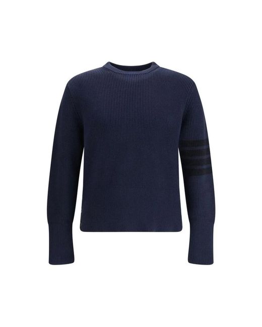Thom Browne Blue Round-Neck Knitwear for men