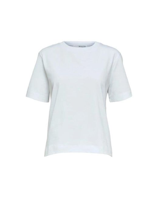 SELECTED Classic Boxy Tee in het Blue