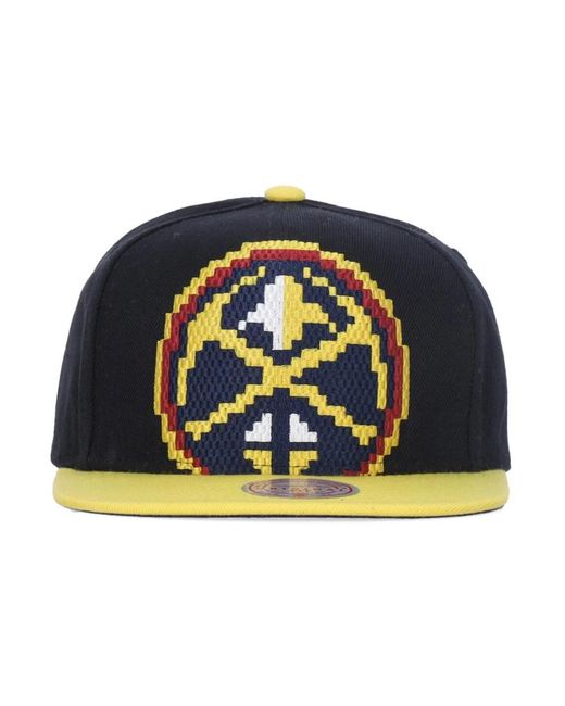 Mitchell & Ness Accessoires ,Zwart ,Wol Denver Nuggets 8-Bit Snapback Pet in het Blue voor heren